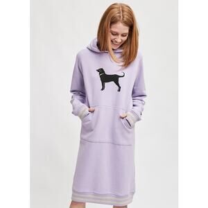 The Black Dog Oversized Camp Hoodie Dress Lavender Purple Small-Medium